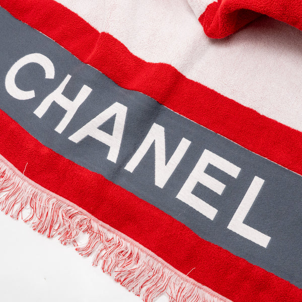 Chanel Bath Towel Cotton White/Red