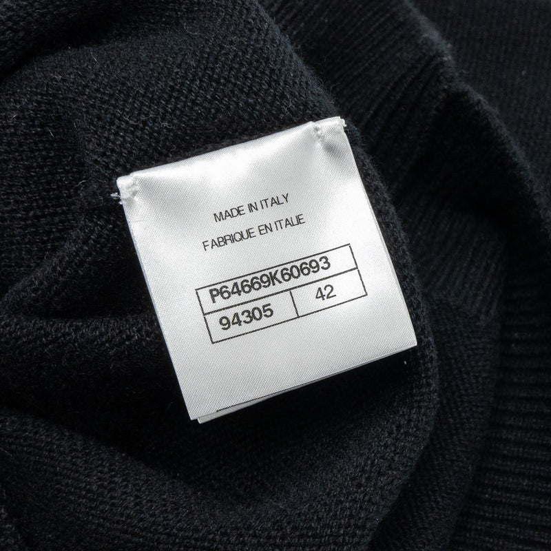 Chanel size 42 20A Pullover sweater / cashmere BLACK