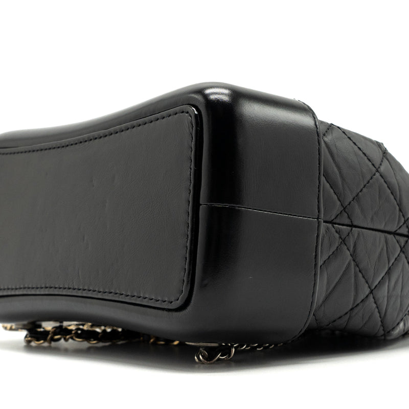 Chanel Small Gabrielle Backpack Aged Calfskin Black Multicolour Hardware(Microchip)