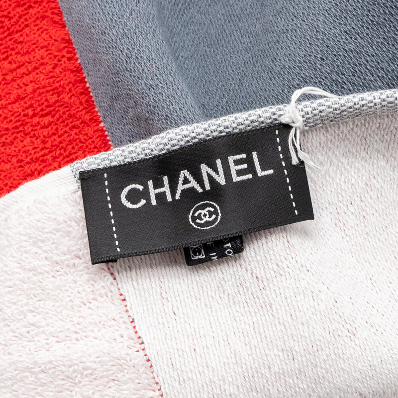 Chanel Bath Towel Cotton White/Red