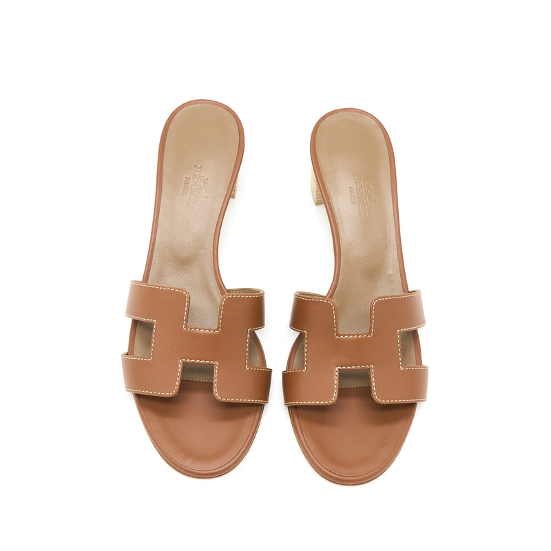 Hermes Size 38 Oasis Sandals Calfskin Gold