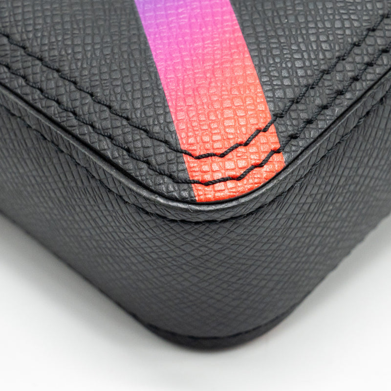 Louis Vuitton Danube Messenger Bag Taiga Black/Rainbow Black Hardware