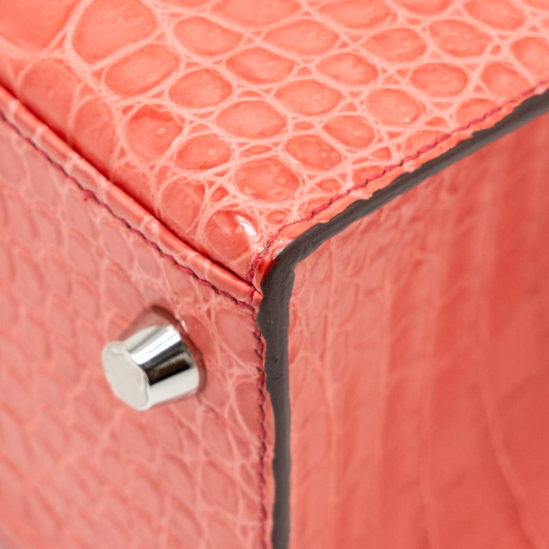 Hermes Kelly 25 Matt Crocodile Porous Bougainvillier SHW Stamp A