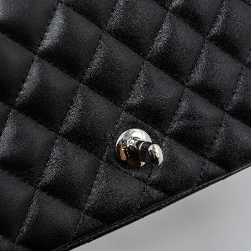 Chanel mini square flap bag lambskin Black SHW (microchip)