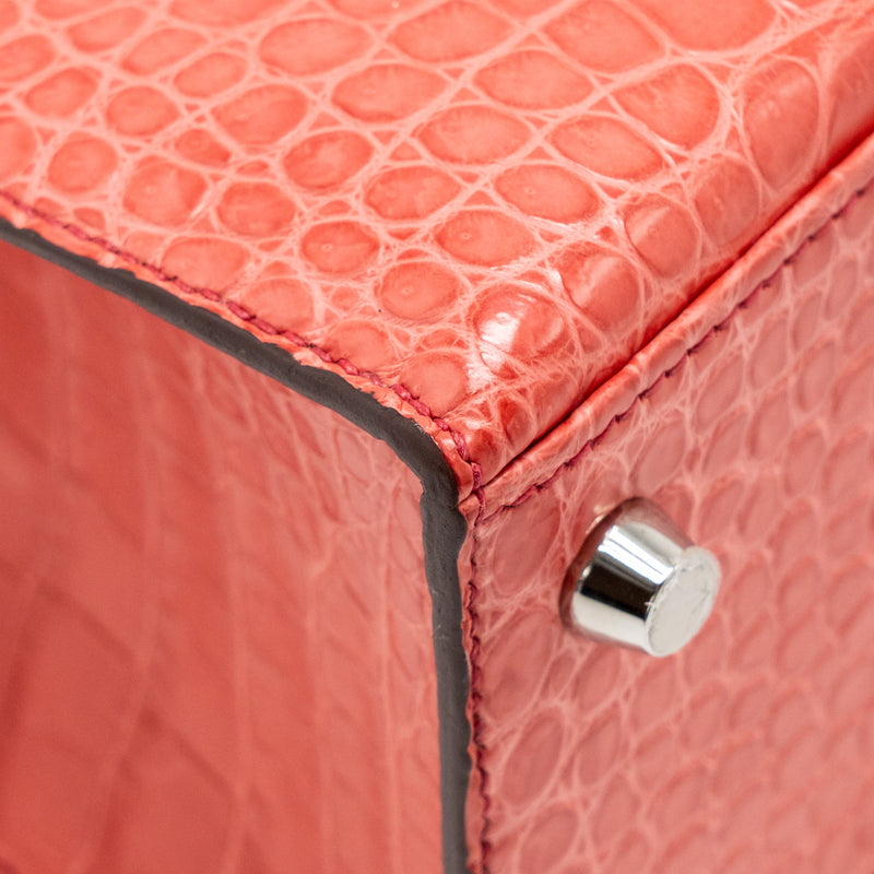 Hermes Kelly 25 Matt Crocodile Porous Bougainvillier SHW Stamp A