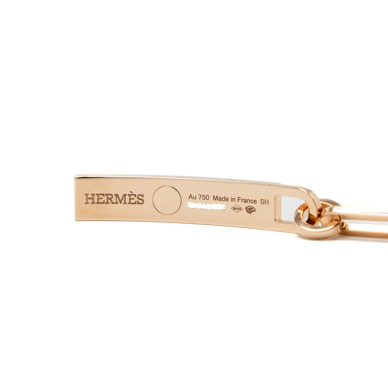 Hermes Size SH Kelly Chaine Bracelet, Small Model Rose Gold,Diamonds