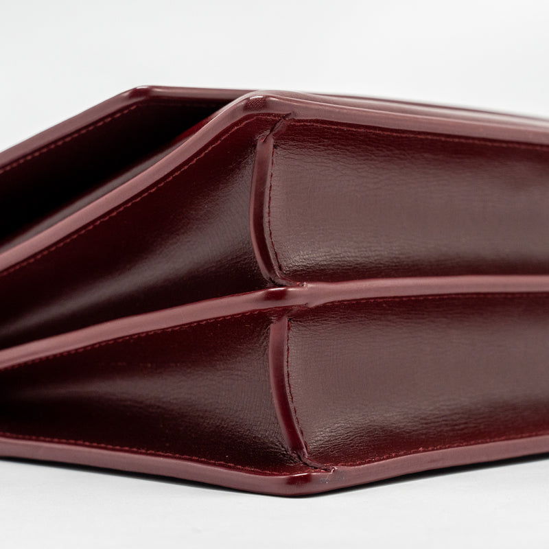 Saint Laurent/YSL Sunset Bag Calfskin Burgundy SHW