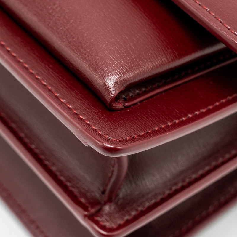 Saint Laurent/YSL Sunset Bag Calfskin Burgundy SHW