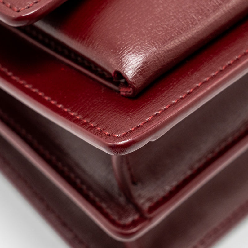 Saint Laurent/YSL Sunset Bag Calfskin Burgundy SHW