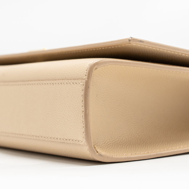 Saint Laurent/YSL Kate Medium Grained Calfskin Dark Beige GHW