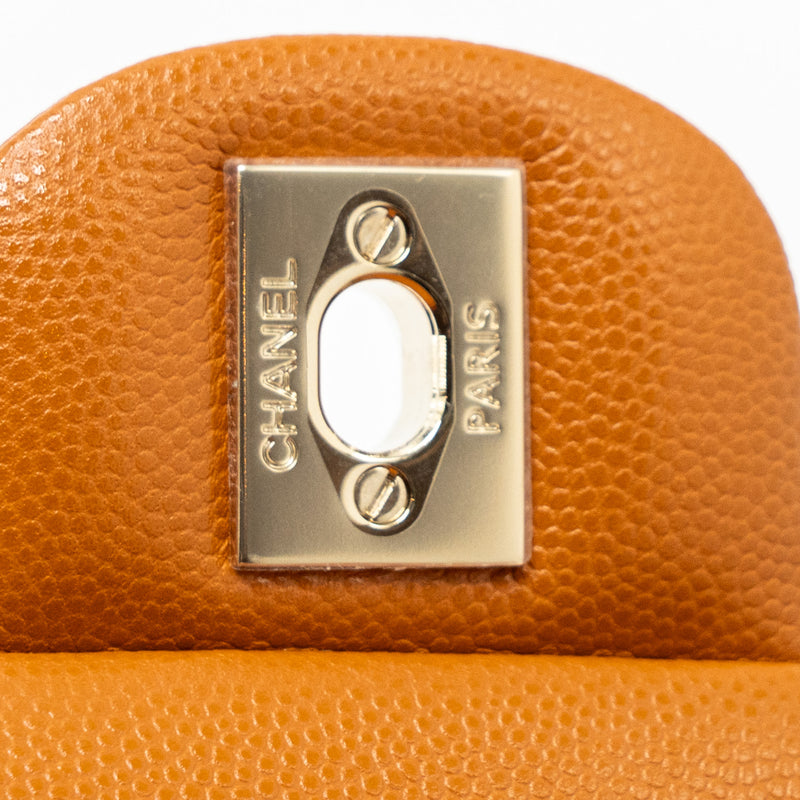 Chanel Medium Classic Double Flap Bag Caviar Caramel LGHW(Microchip)