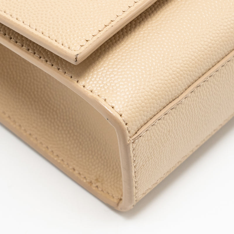 Saint Laurent/YSL Kate Medium Grained Calfskin Dark Beige GHW