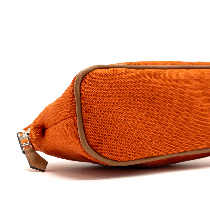 Hermes Orange Feu Canvas Bolide Mini Travel Case Hermes