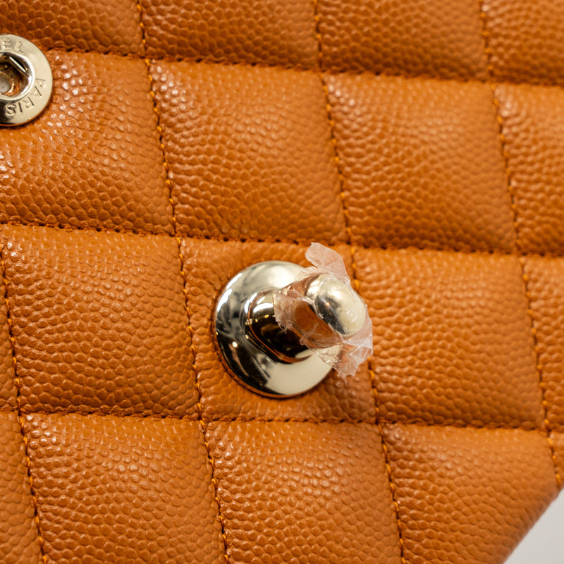 Chanel Medium Classic Double Flap Bag Caviar Caramel LGHW(Microchip)