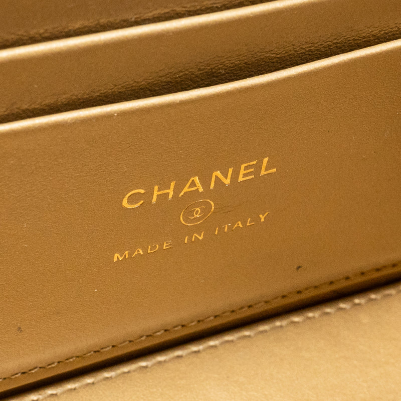 Chanel pearl crush long vanity with chain lambskin black GHW