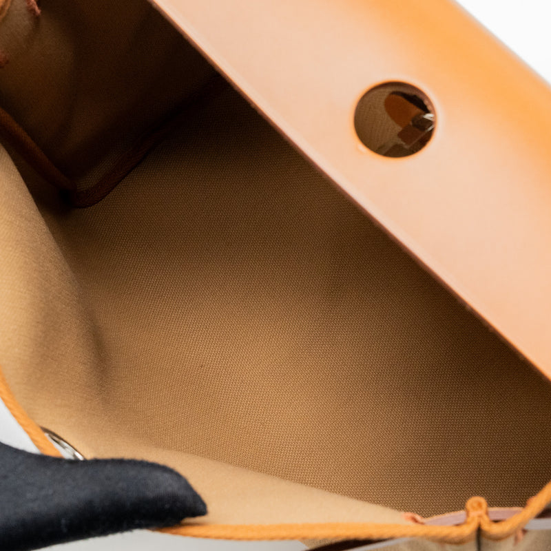 Hermes Herbag 31 Zip Bag Canvas/Hunter Chai/Fauve SHW Stamp Z