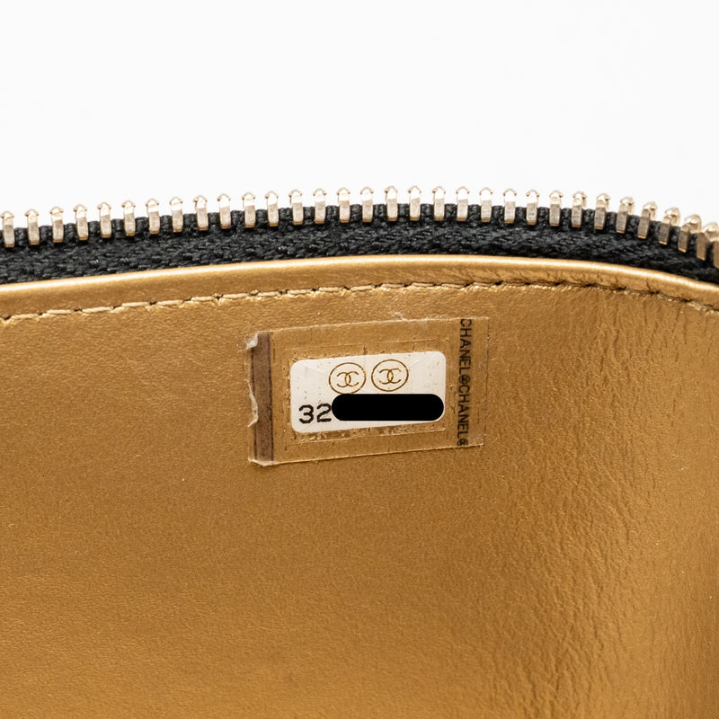 Chanel pearl crush long vanity with chain lambskin black GHW