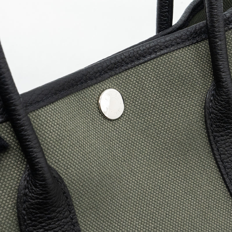 Hermes Garden Party 30 Toile Militaire/Negonda Vert De Gris/Black SHW Stamp U