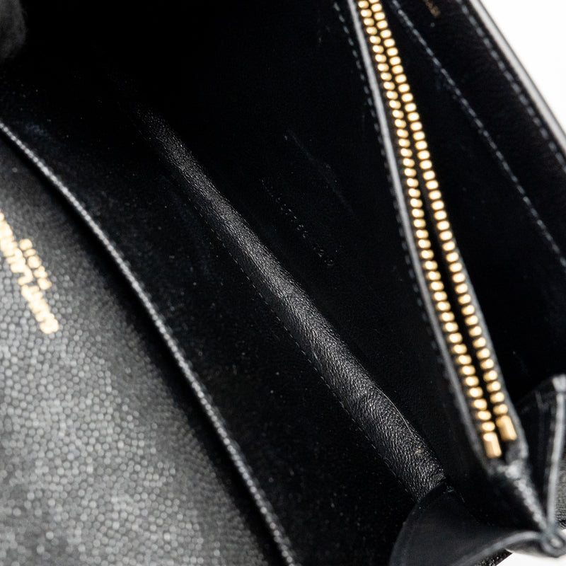 Saint Laurent/YSL Mini Uptown crossbody bag calfskin black GHW