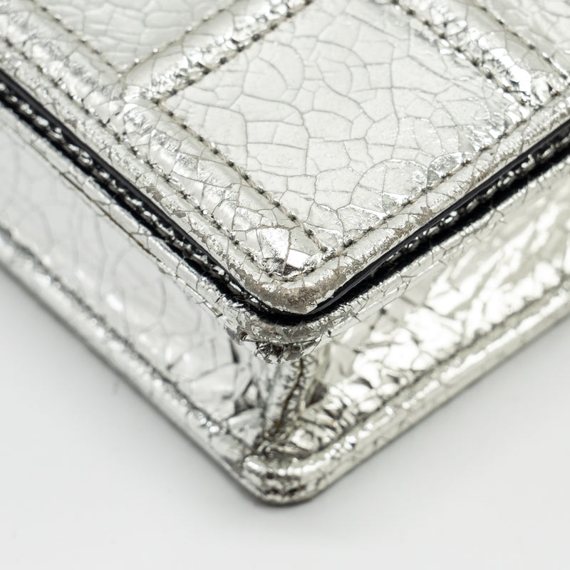 Dior Mini Diorama Bag Leather Metallic Silver LGHW