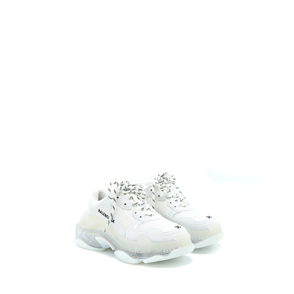 Balenciaga Size 36 Triple S Sneakers Clear Sole in White Double Foam/Mesh