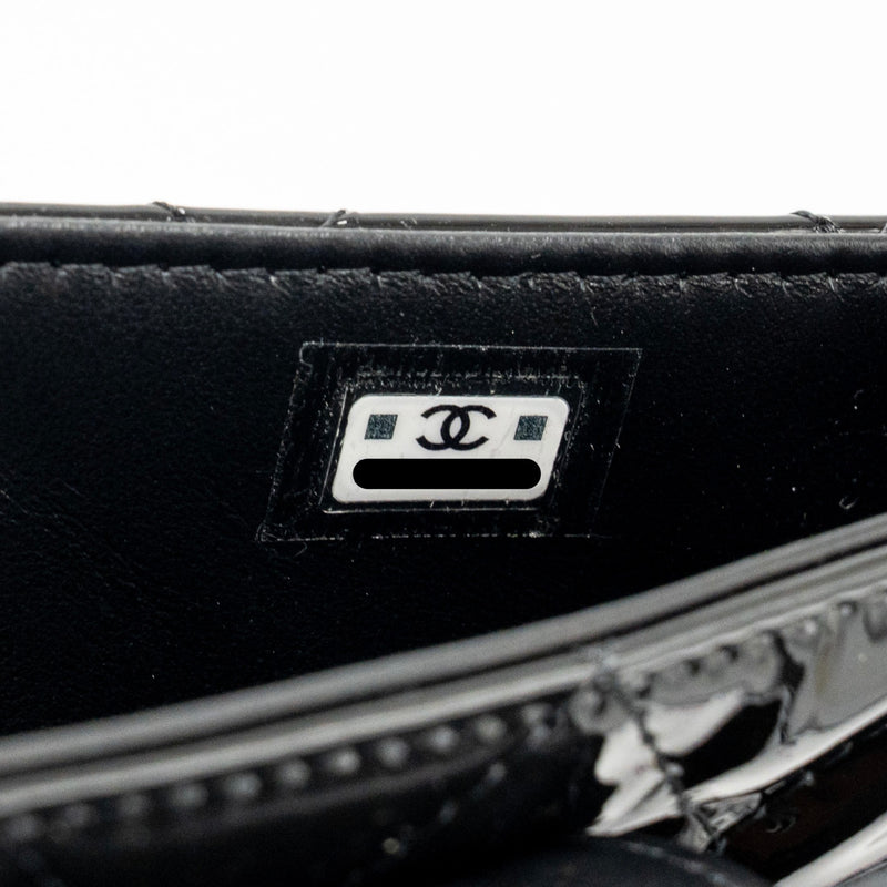 Chanel 23K Hoop Bag Patent Leather Black GHW (Microchip)