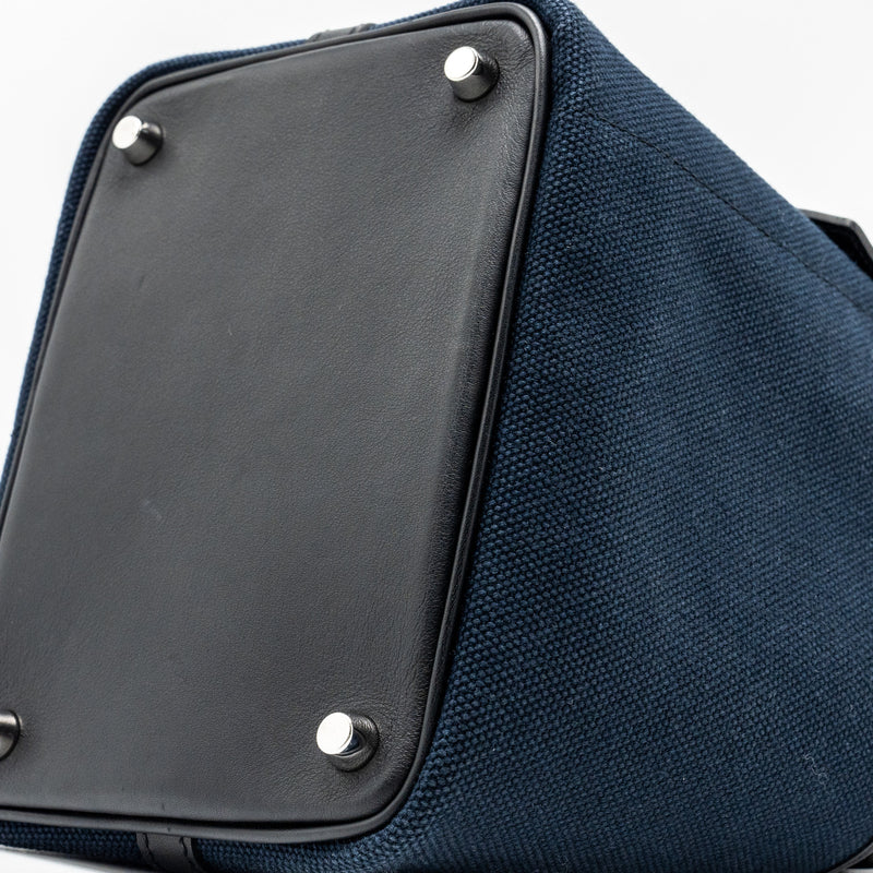 Hermes Picotin Cargo 18 Lock Bag Canvas/Swift Blue Marine/black SHW Stamp Z