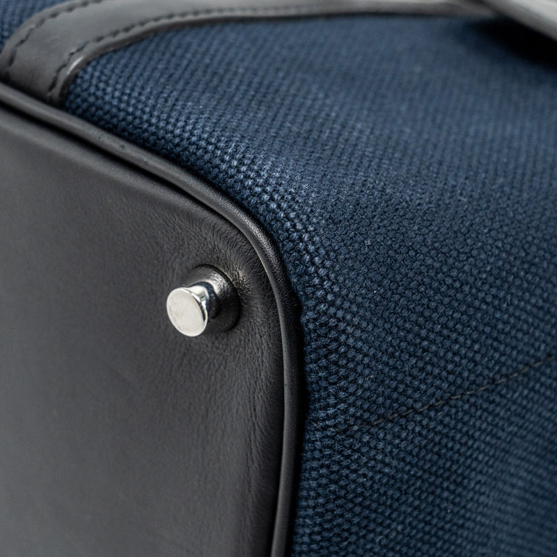 Hermes Picotin Cargo 18 Lock Bag Canvas/Swift Blue Marine/black SHW Stamp Z