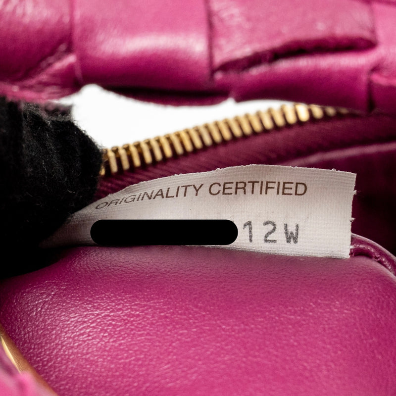 Bottega Veneta Mini Jodie Lambskin Dark Pink GHW