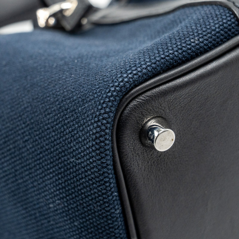 Hermes Picotin Cargo 18 Lock Bag Canvas/Swift Blue Marine/black SHW Stamp Z