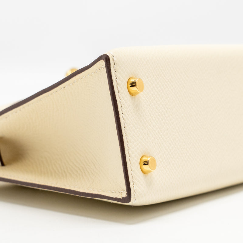 Hermes Mini Kelly II Epsom Nata GHW stamp Z