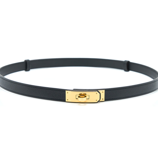 Hermes Kelly 18 Belt Epsom Black GHW Stamp X