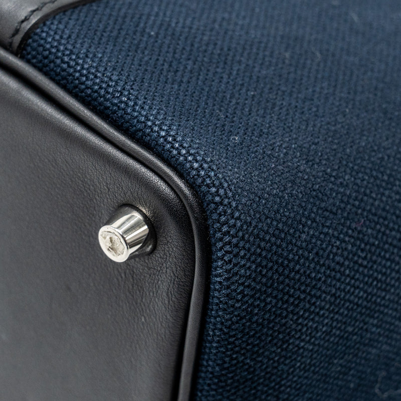 Hermes Picotin Cargo 18 Lock Bag Canvas/Swift Blue Marine/black SHW Stamp Z