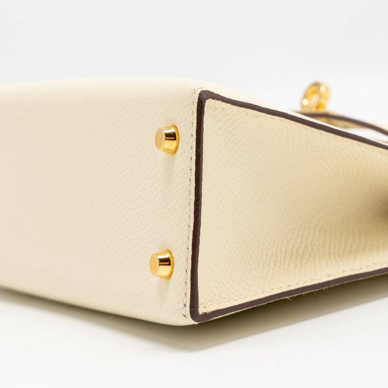 Hermes Mini Kelly II Epsom Nata GHW stamp Z