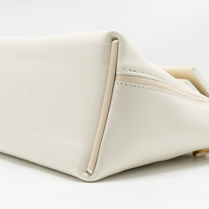 Hermes Mini 2424 24/24-21 Bag Evercolor/Swift Blanc/Nata GHW Stamp B