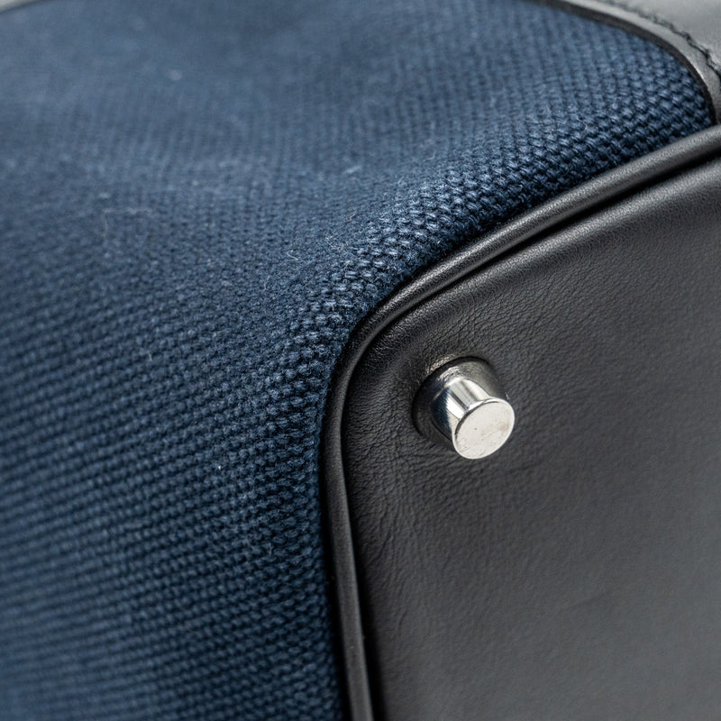 Hermes Picotin Cargo 18 Lock Bag Canvas/Swift Blue Marine/black SHW Stamp Z
