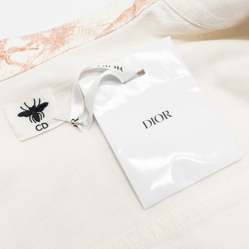 Dior Size 34 graphic print jacket neutrals cotton pink