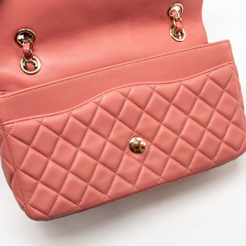 Chanel Charm chain quilted flap bag lambskin pink LGHW