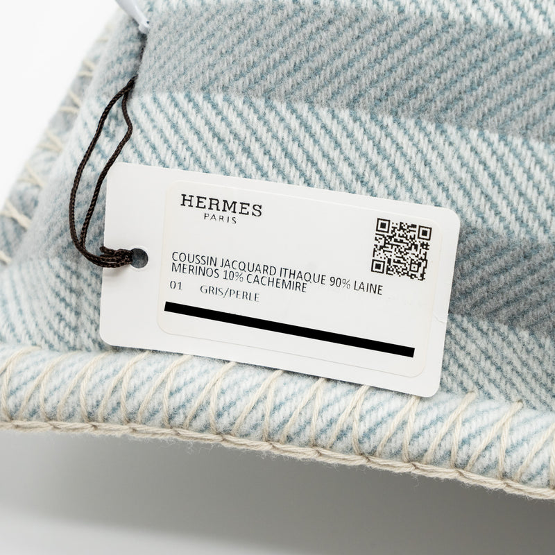 Hermes Ithaque Pillow Wool/Cashmere Gris/Perle