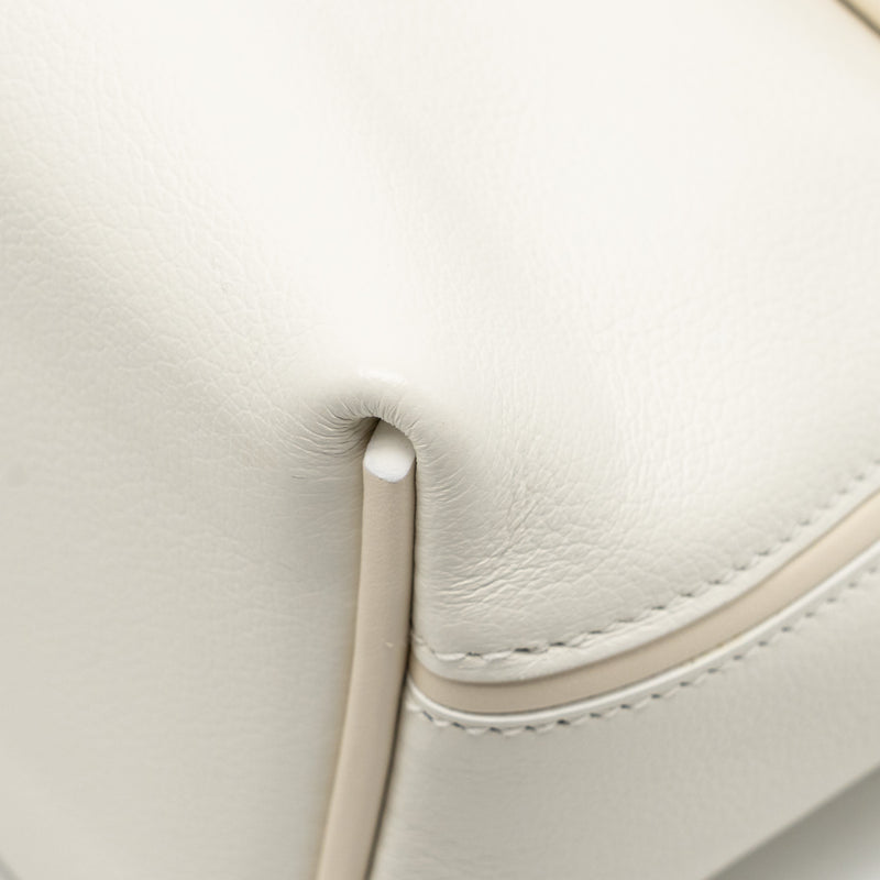 Hermes Mini 2424 24/24-21 Bag Evercolor/Swift Blanc/Nata GHW Stamp B