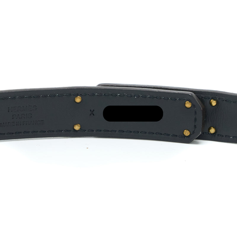Hermes Kelly 18 Belt Epsom Black GHW Stamp X