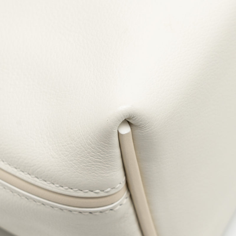 Hermes Mini 2424 24/24-21 Bag Evercolor/Swift Blanc/Nata GHW Stamp B