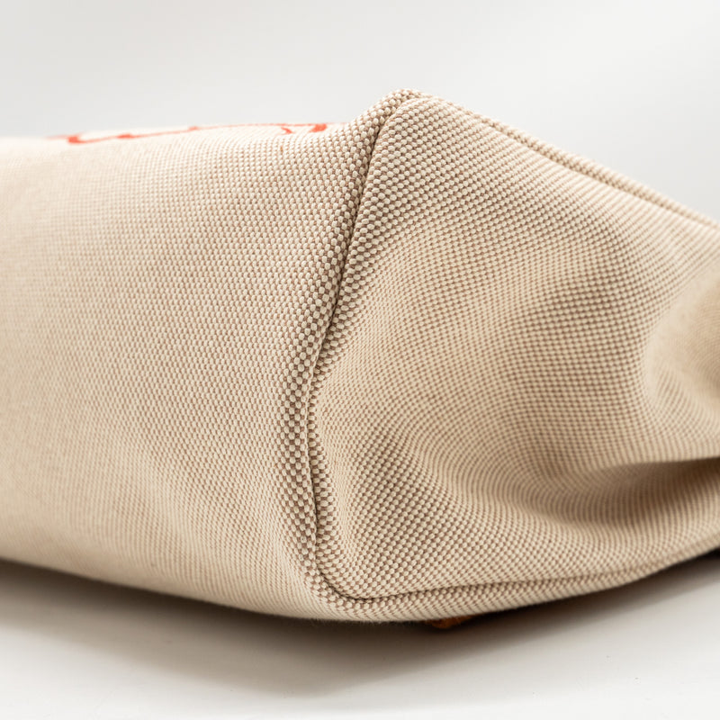 Hermes Herbag Zip 31 Pegase Pop Canvas/Hunter Capucine/Ecru-Beige/Nature SHW Stamp Z