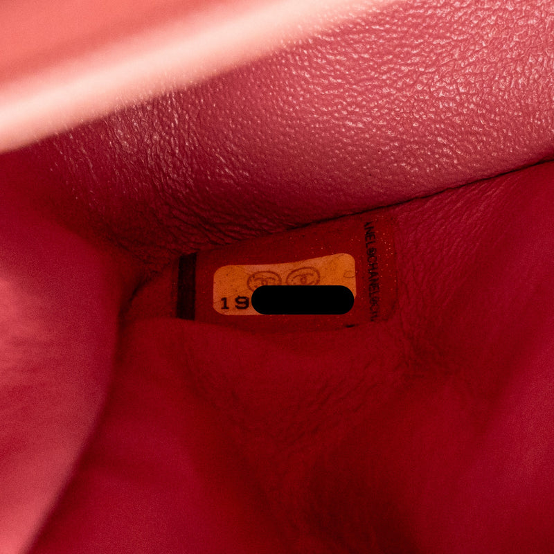 Chanel Charm chain quilted flap bag lambskin pink LGHW