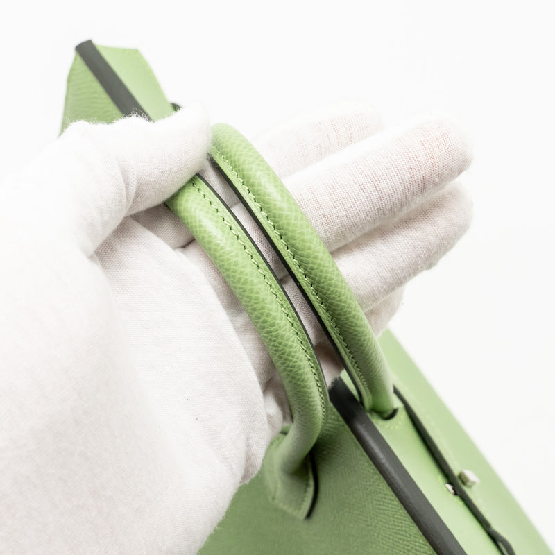 Hermes Birkin 25 Epsom Vert Criquet SHW Stamp Y