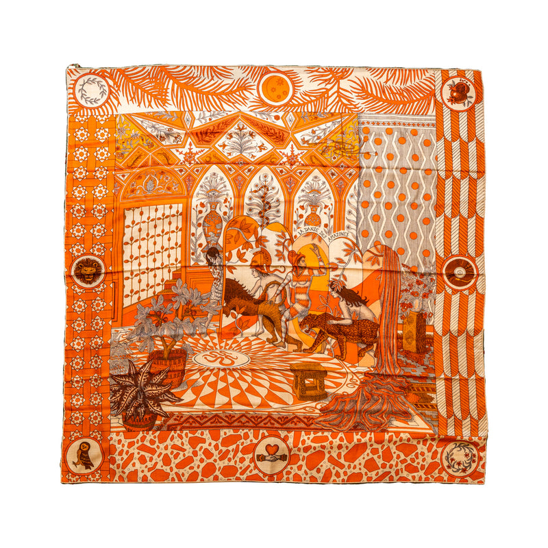 Hermes 140CM Scarf La Danse Des Amazones Cashmere/ Silk