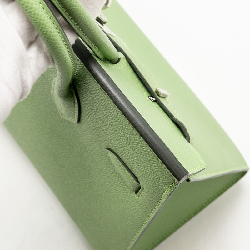 Hermes Birkin 25 Epsom Vert Criquet SHW Stamp Y