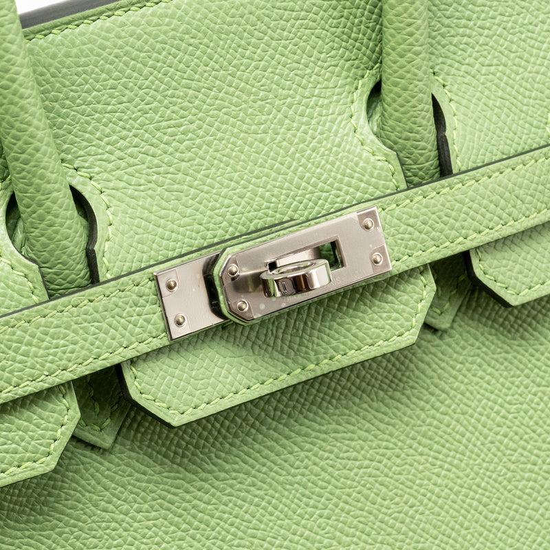 Hermes Birkin 25 Epsom Vert Criquet SHW Stamp Y