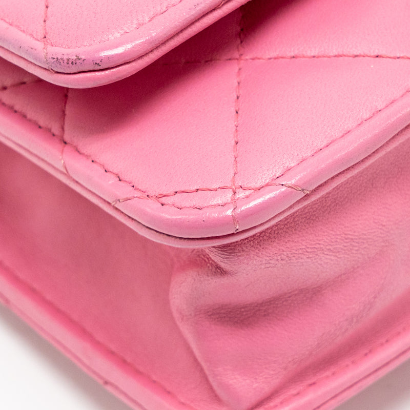 Chanel Classic Wallet on Chain Lambskin Pink SHW