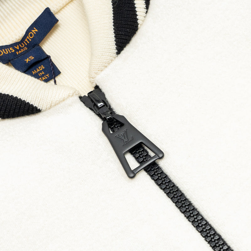 Louis Vuitton size XS Long-sleeved Zip jacket wool/ cotton White